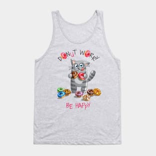 kitty donut worry Tank Top